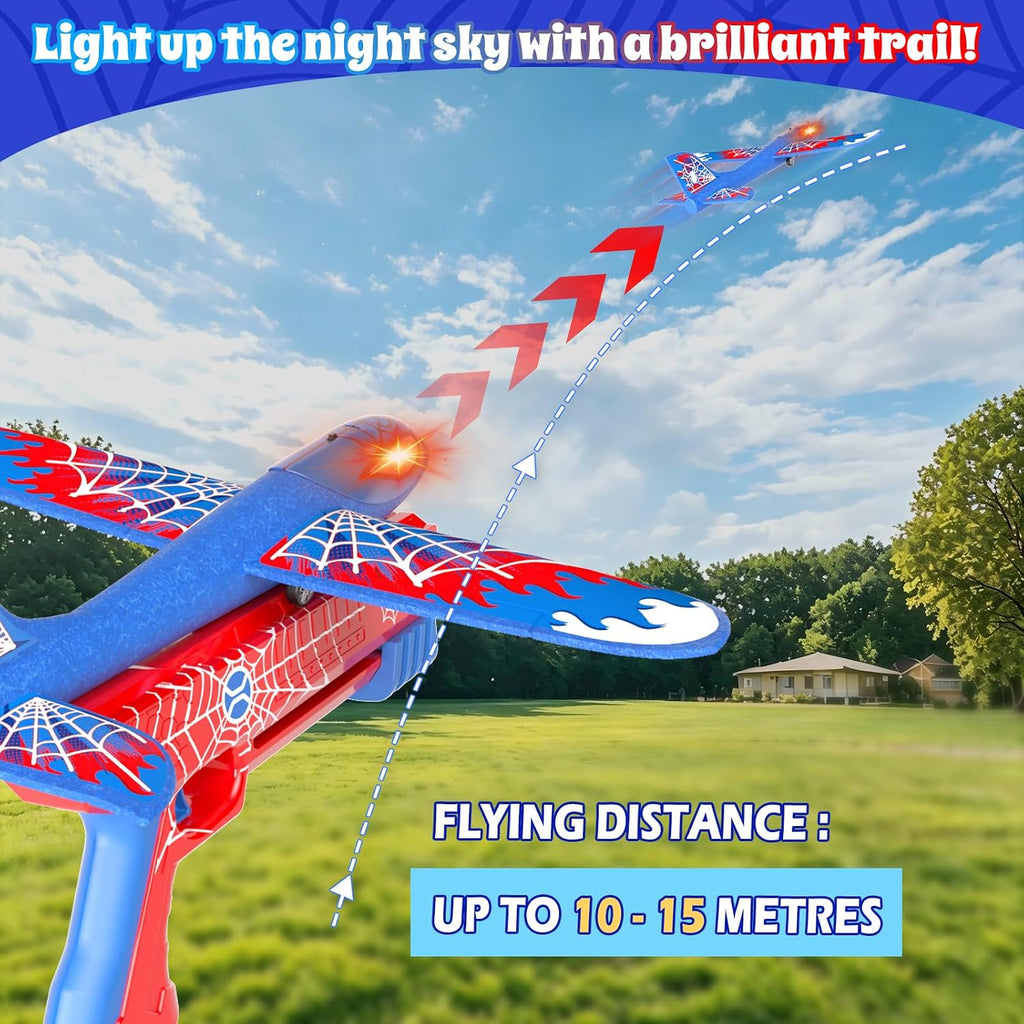 3 Pack Foam Airplane Launcher Toys for Kids ages 4-8, 13.2" LED Glider