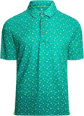 Alex Vando Mens Golf Shirt Moisture Wicking Print Performance Polo Shirt
