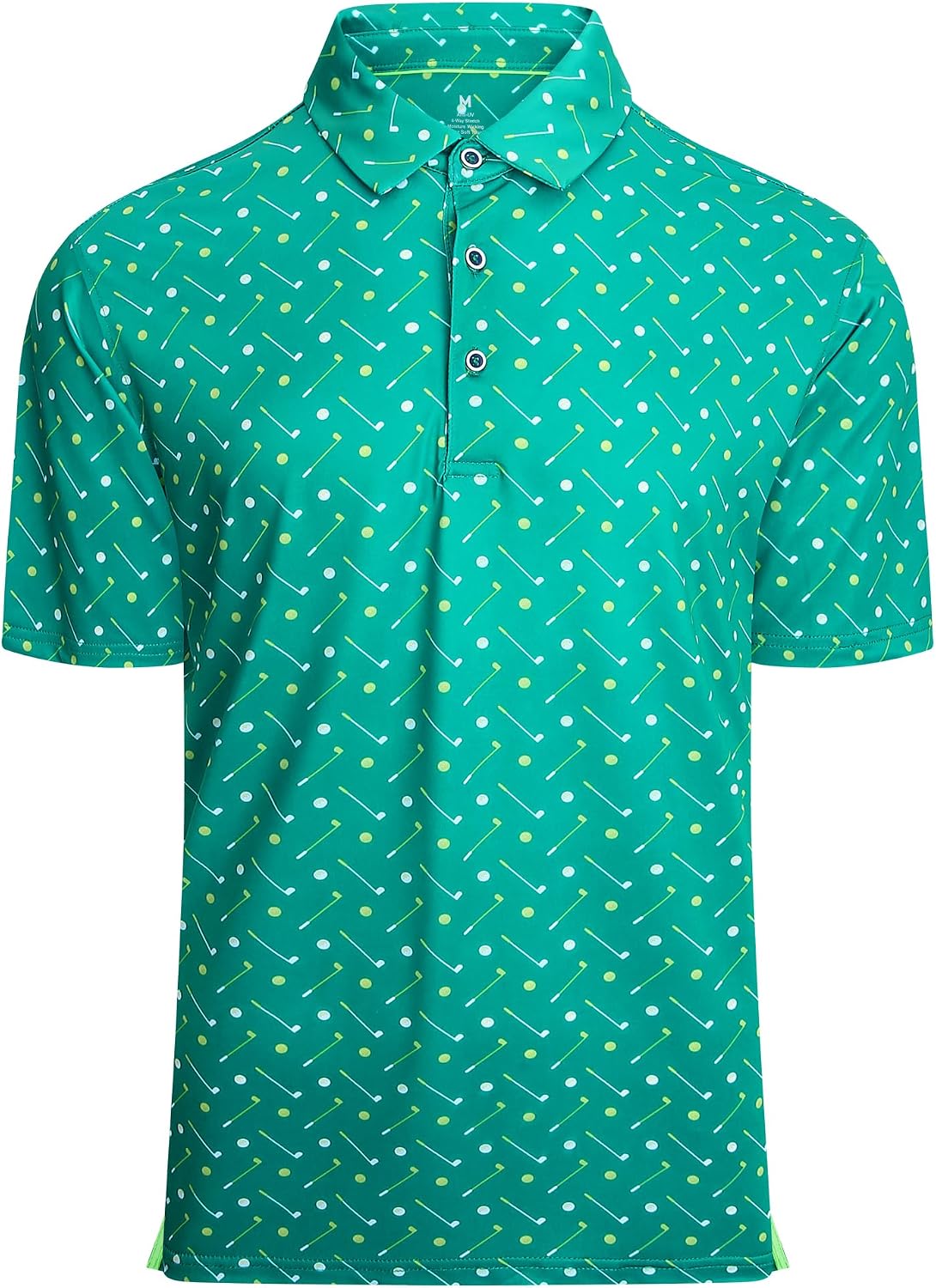 Alex Vando Mens Golf Shirt Moisture Wicking Print Performance Polo Shirt