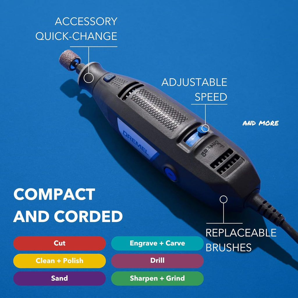 Dremel 3100-1/15 Variable Speed Rotary Tool Kit- 1 Attachment and 15 Accessories, Ideal for a Variety of Crafting and DIY Projects- Cutting, Sanding, Grinding, Polishing, Drilling, and Engraving