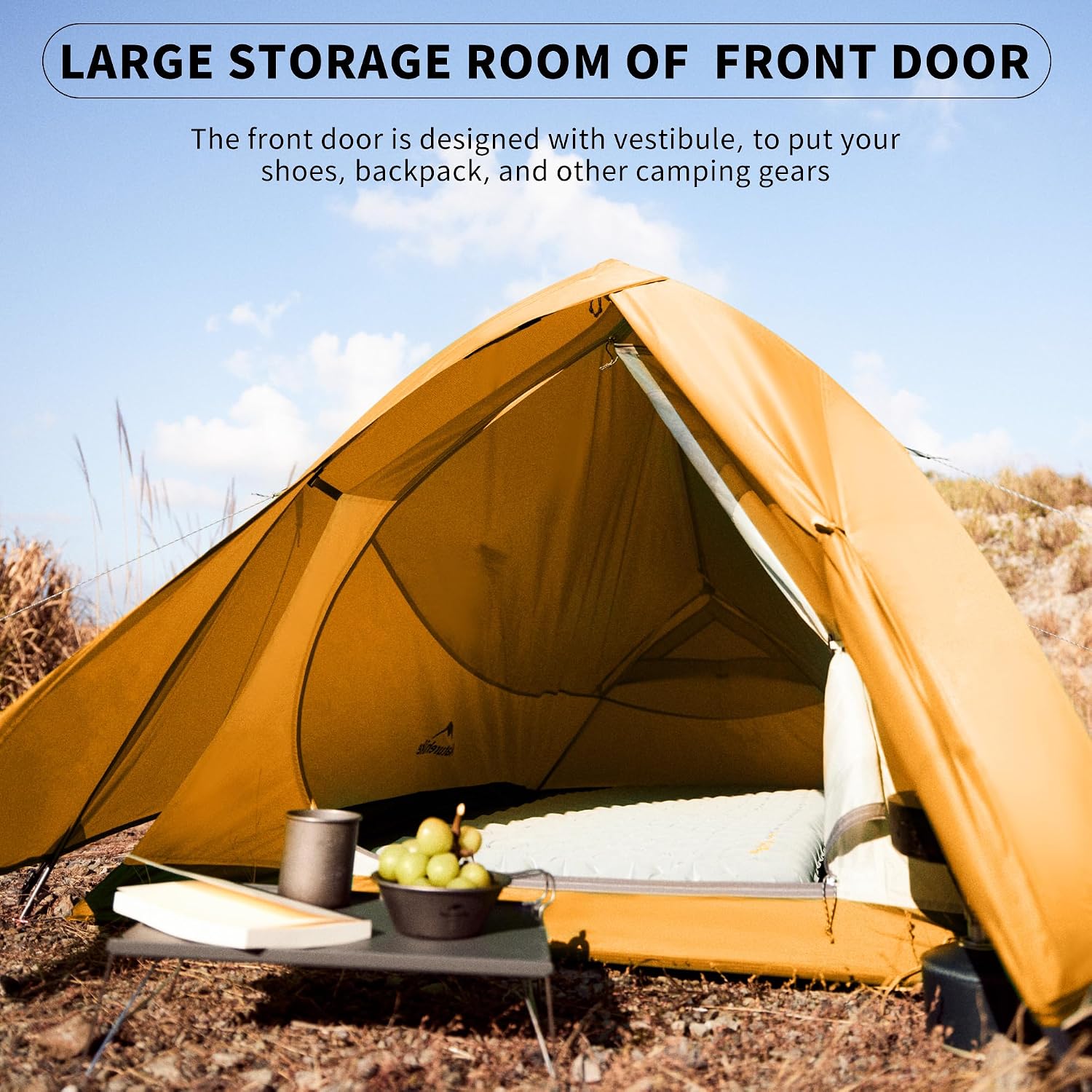 Naturehike Cloud-Up 2 Person Tent Lightweight Backpacking Tent with Footprint - Free Standing Ultralight Camping Hiking Backpack Tents Two Person Tent