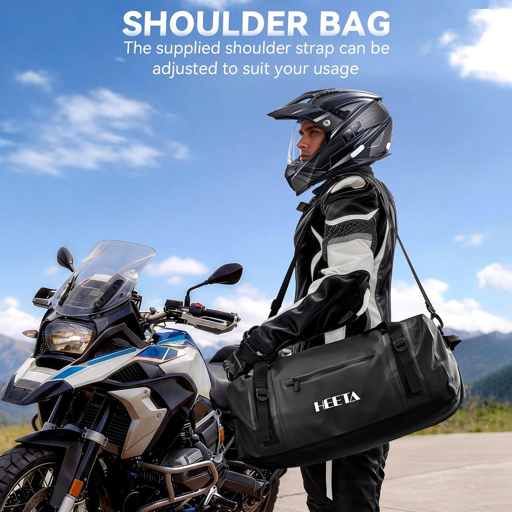 HEETA Waterproof Motorcycle Dry Bag Duffel Luggage Travel Bags, Black 50L
