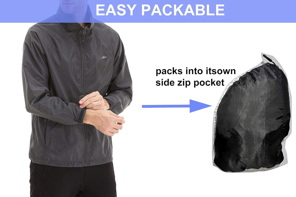 TRAILSIDE SUPPLY CO. Men's Lightweight Packable Windbreaker Jacket