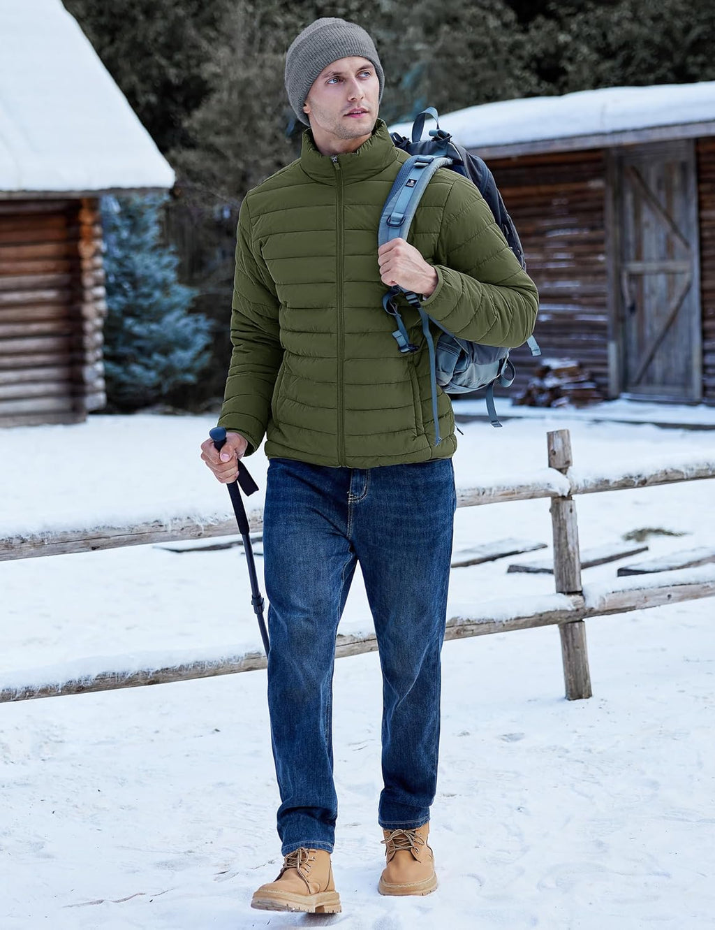 TACVASEN Men's Lightweight Puffer Jacket Quilted Insulated Winter Coat