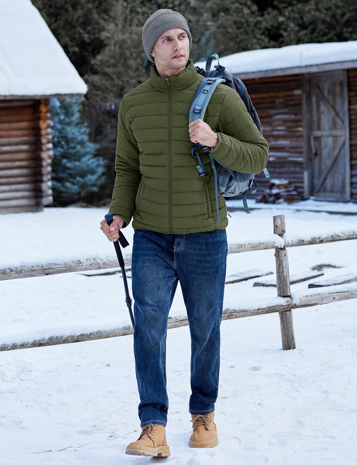TACVASEN Men's Lightweight Puffer Jacket Quilted Insulated Winter Coat
