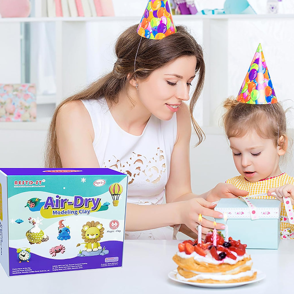 Aestd-ST Air Dry Clay 66 Colors, Modeling Clay for Kids, DIY Magic Clay