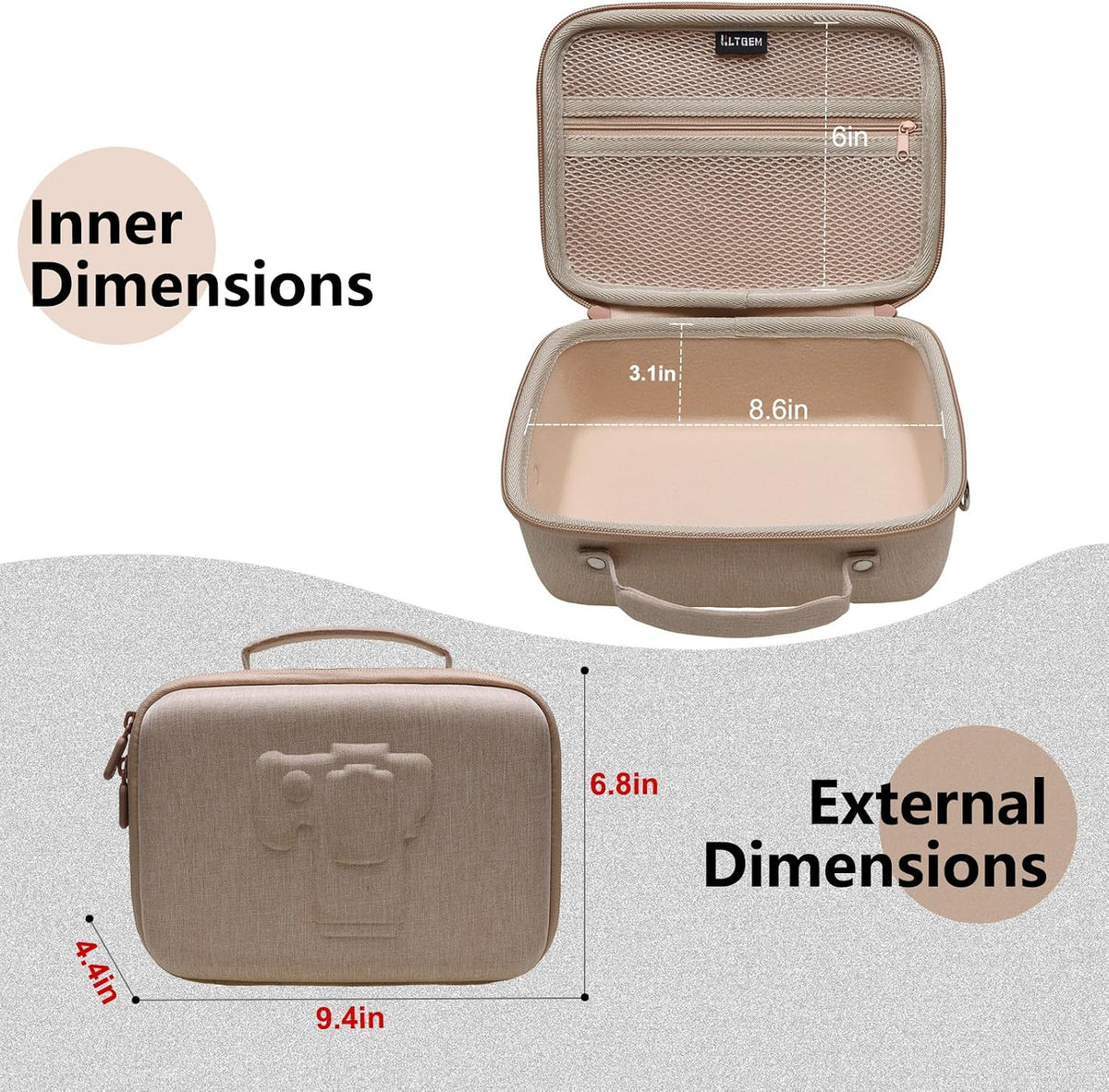 Small Camera Case Bag for Canon EOS Rebel T7/R50//R100 DSLR Camera Beige