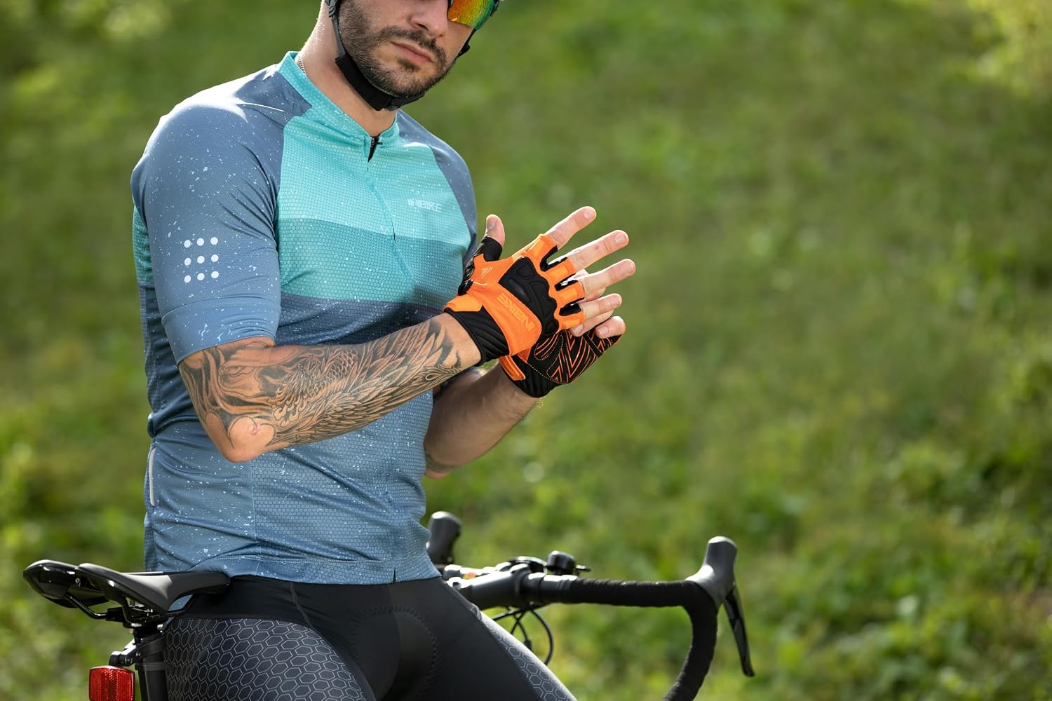 INBIKE Half Finger Cycling Gloves Knuckle Guard Padded Mountain Bike Glove
