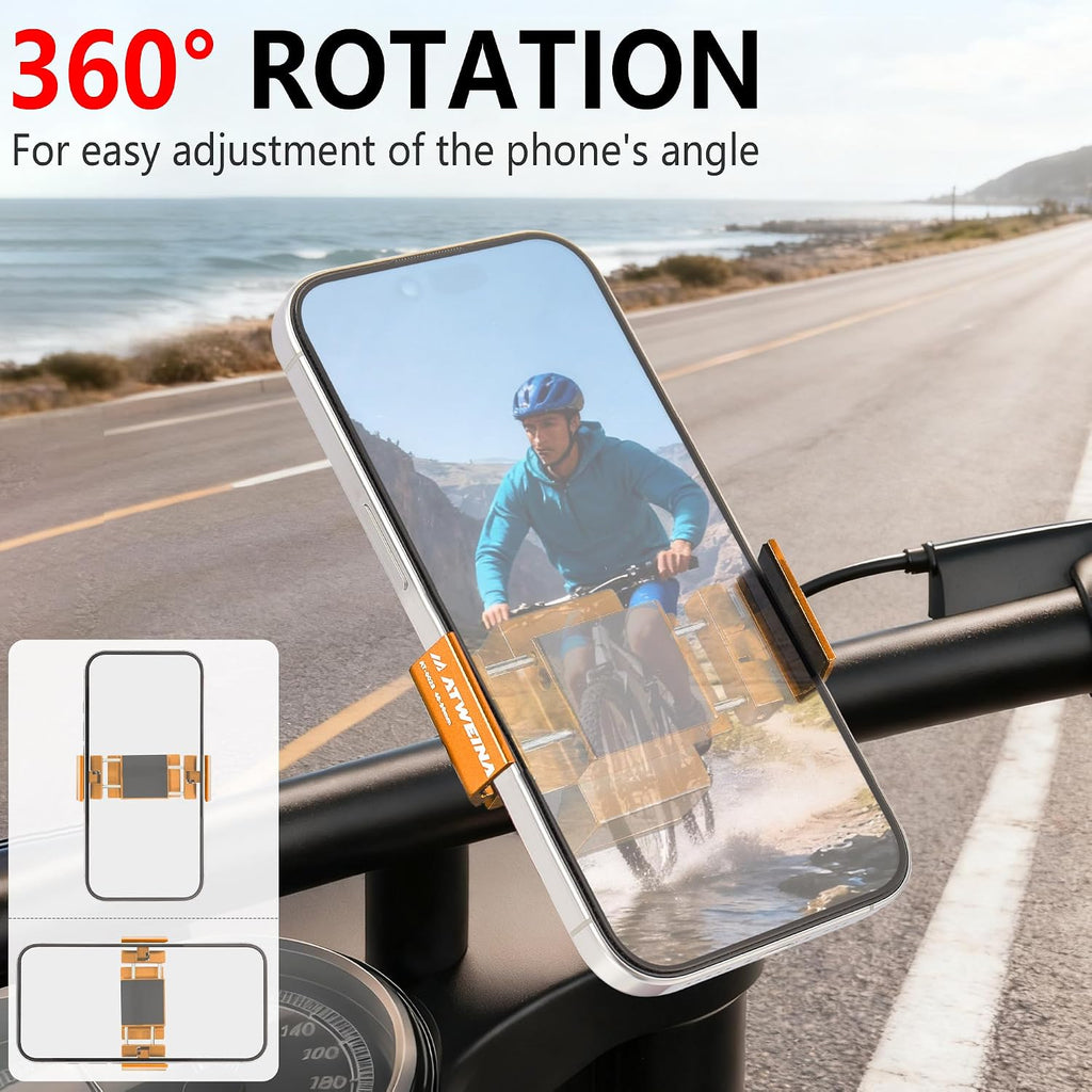Bike Handlebar Mounts for 4.5-7.6 Phones (Gold)