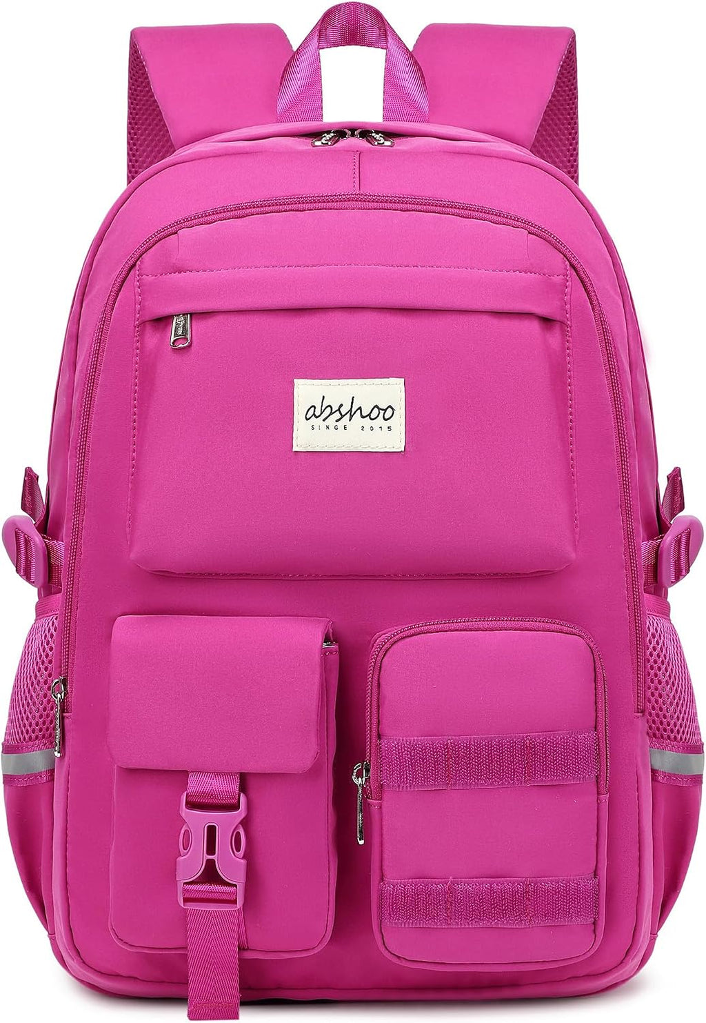 abshoo Big Student Laptop Backpack For College Women Middle High School Teen Girls Bookbag Travel Daypack (Hot Pink)