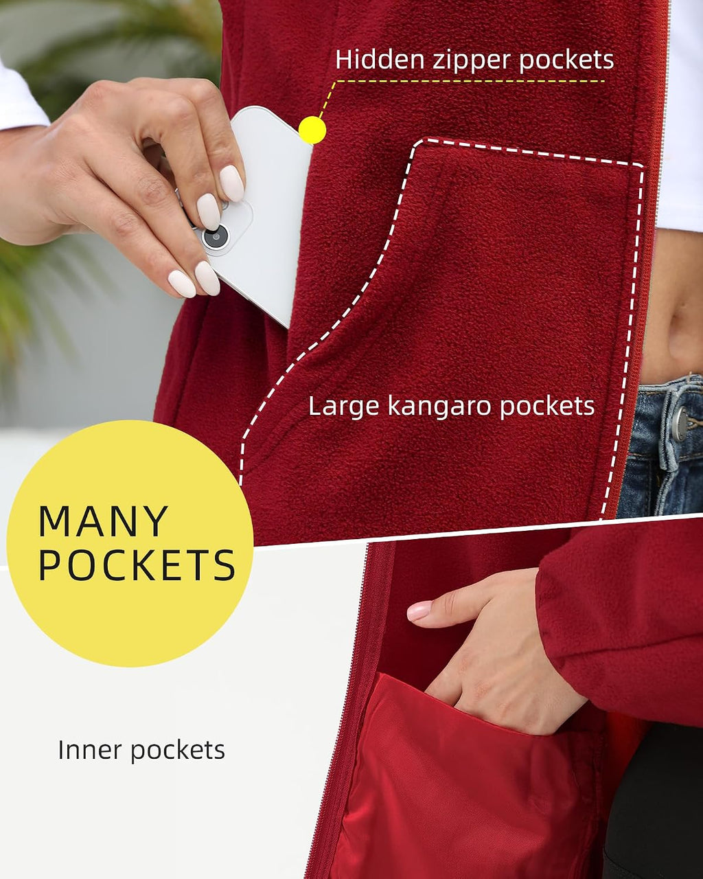 Argstar Women's Fleece Jacket 6 Pockets (XS-2XL)