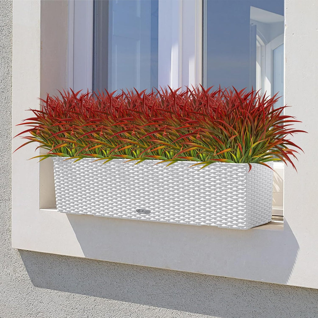 Ouddy Decor 16 Pcs Artificial Plants Outdoor Fake Fall Greenery Stems, Red