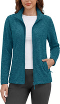 MAGCOMSEN Womens Fleece Zip Up Jacket with Pockets Lightweight Soft Coat