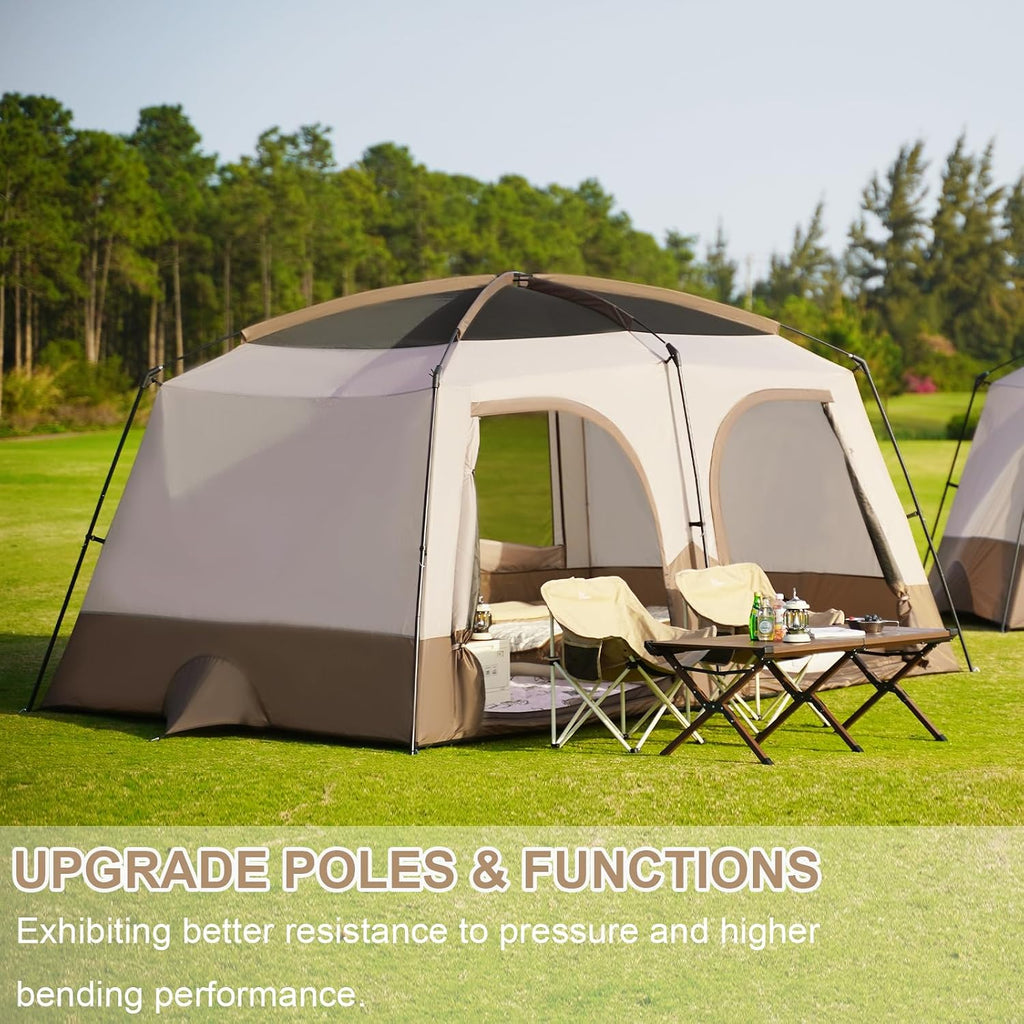 Vidalido Tents，8-10 Person Camping Tent with Extended Vestibule，2 Room Weather Resistant Family Tents，Easy Install Waterproof Outdoor Tent for Camping Hiking