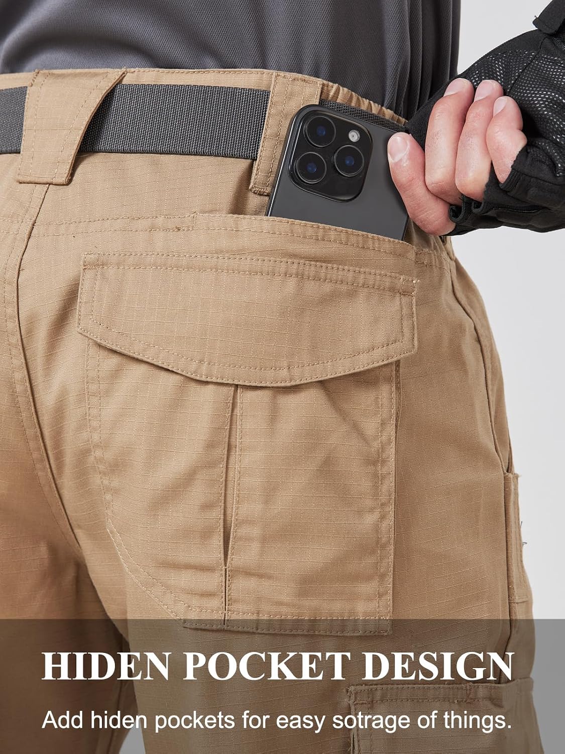 CNBQDD Mens Work Pants Cargo Tactical Construction for Men Ripstop Waterproof Lightweight Outdoor Hiking with Pockets