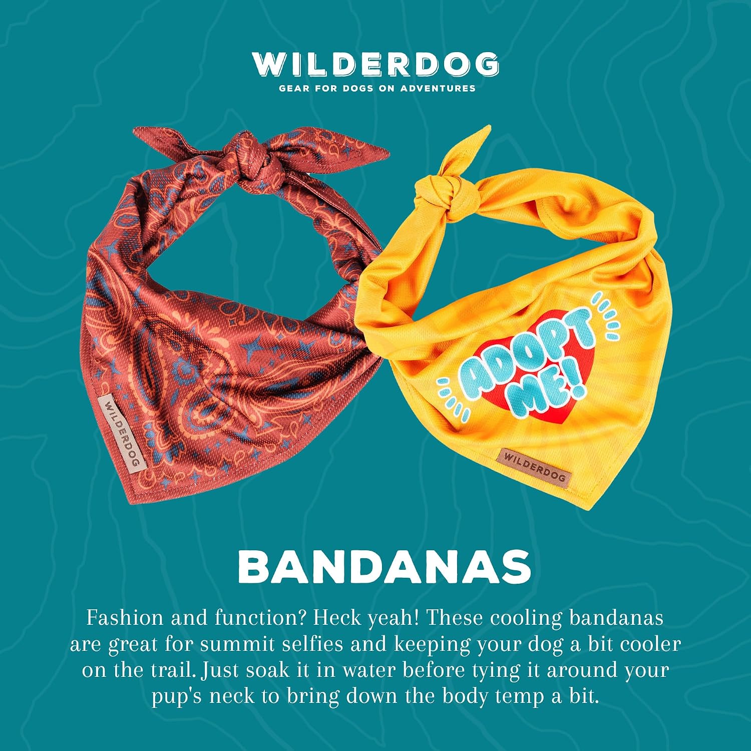 Wilderdog Dog Bandana with Lightweight Quick Drying Poly-Blend Mesh Material in Big Sky