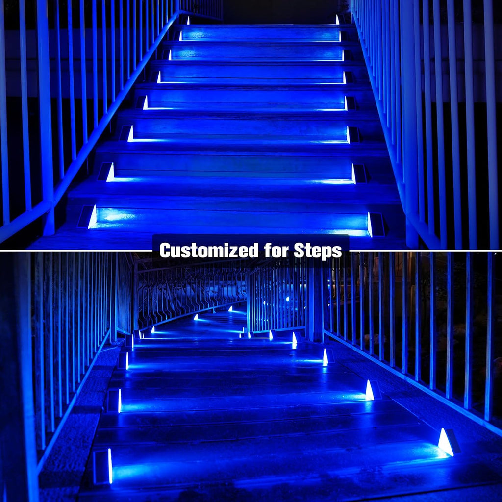 VOLISUN Solar Stair Lights 6 Pack, Solar Step Lights Outdoor Waterproof