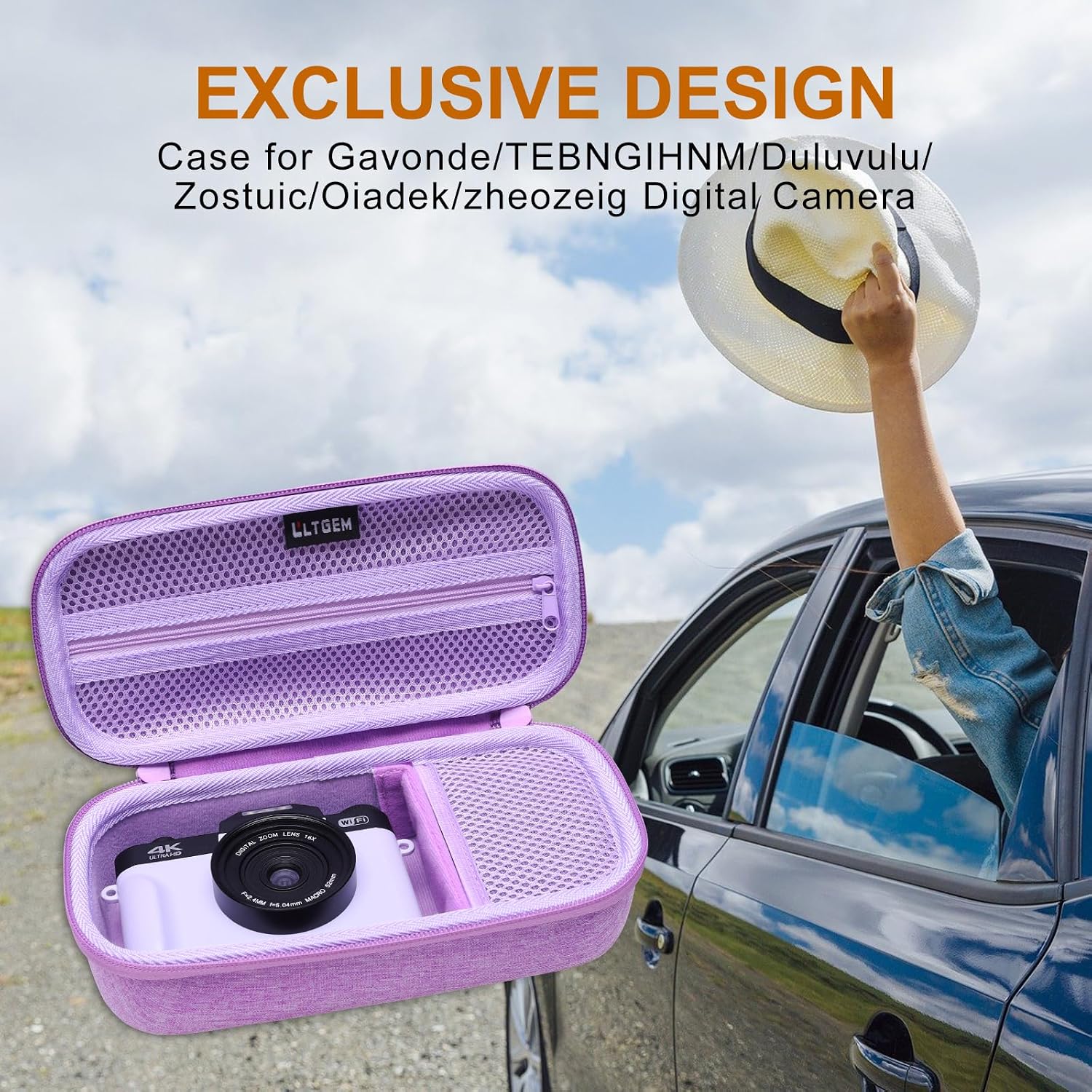 4K Digital Camera Case for Duluvulu/W & O/Gavonde/VJIANGER/FACLAM Purple