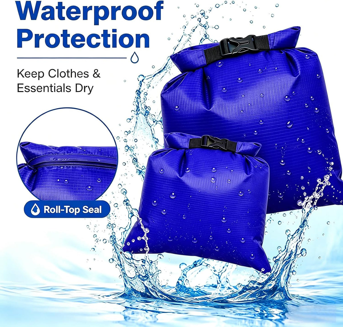 TRENDBOX Roll Top Waterproof Dry bag Kit Storage Compression Bag Sack Poch Packing Organizers Water Resistant Camping Travel