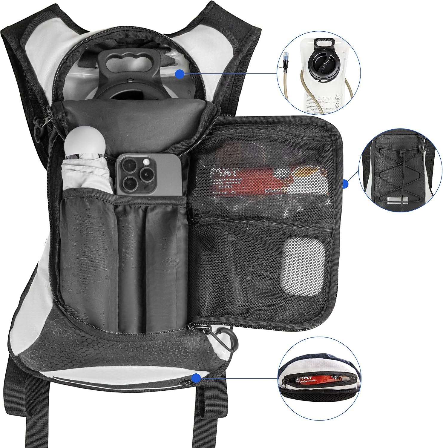 OUTSKIRT Hydration Backpack with 2L Water Bladder, Lightweight and Breathable Running Hydration Pack, Water Backpack for Hiking, Cycling, Trail Running, Marathons & Outdoor Adventures for Men Women