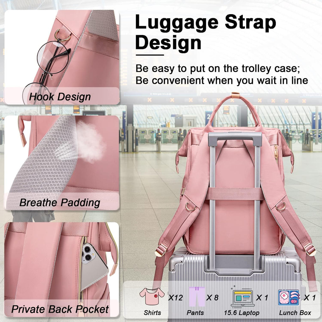 Weitars Lunch Backpack for Women,15.6 Inch Laptop Backpacks with Lunch Box