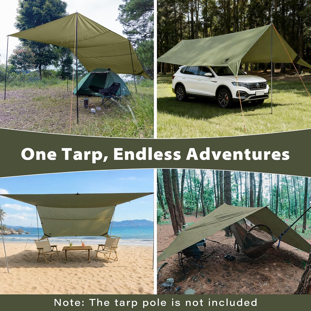 GEERTOP 17 x 10 ft Camping Tarp, Waterproof Rain Fly
