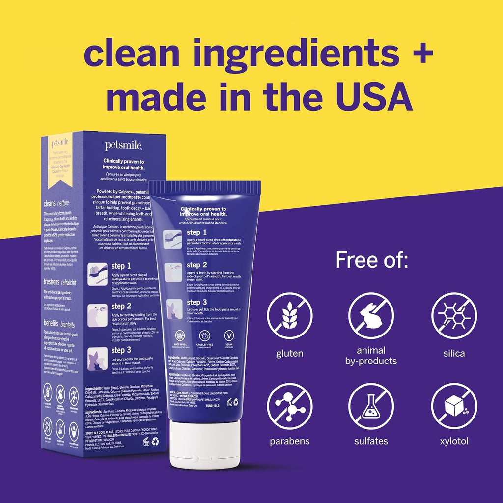 Petsmile VOHC Accepted Pet Toothpaste, London Broil 2.5 Oz, Cats + Dogs
