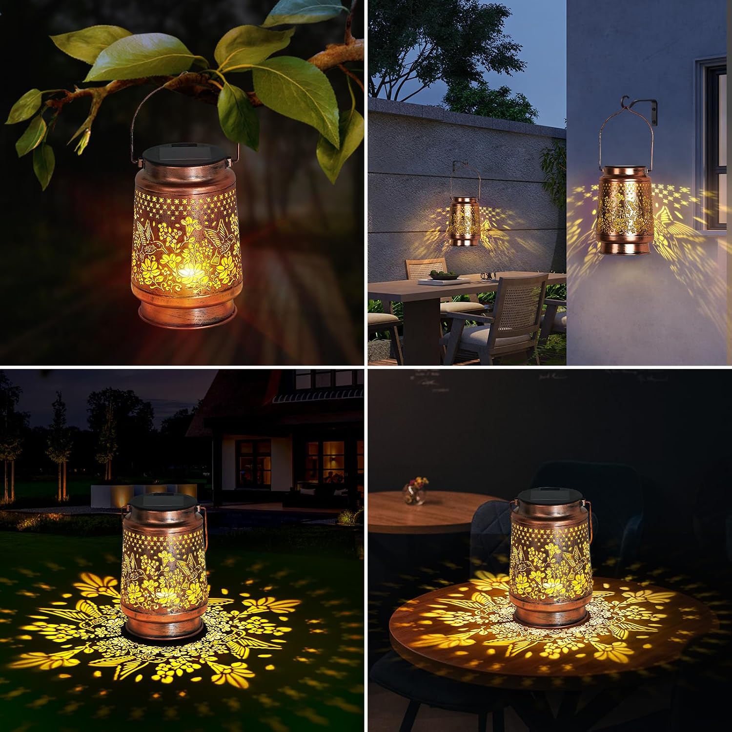 Solar Lantern Outdoor Waterproof Decorations Garden Decor, Christmas Birthday Gifts for Women, Mom, Grandma Decorative Garden, Yard, Patio, Lawn, Balcony Porch - Hummingbird