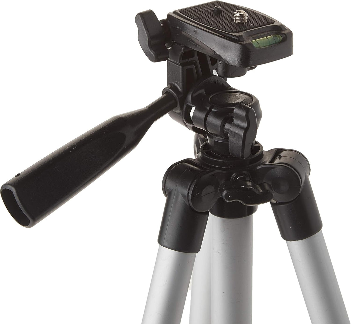 50 Inch Aluminum Camera Tripod with 3-Way Pan Head & Quick-Release Plate – Lightweight DSLR & Mirrorless Tripod with Bubble Level for Photography & Video