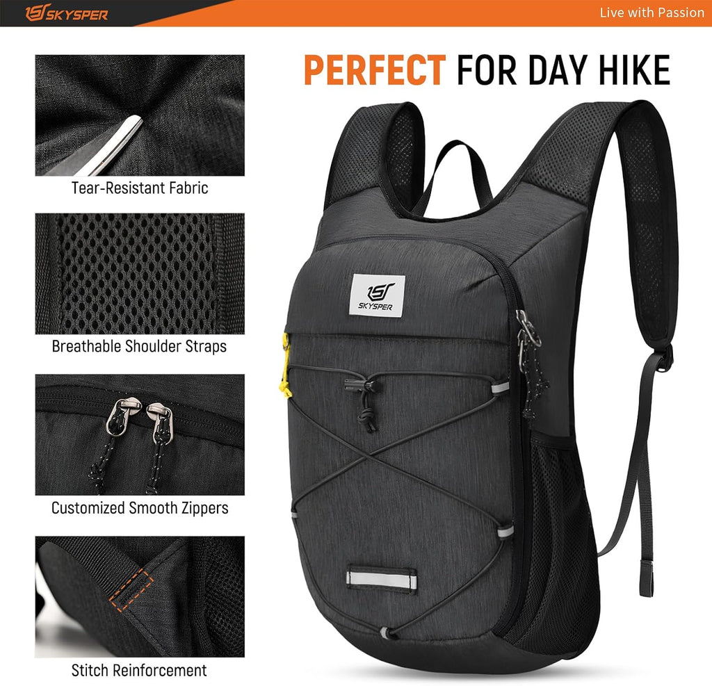 SKYSPER Foldable Hiking Backpack 10L/15L Small Lightweight Travel Daypack