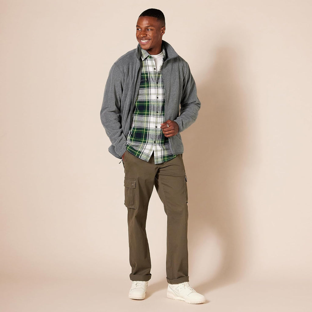 Amazon Essentials Men's Full-Zip Polar Fleece Jacket with Zippered Pockets for Cold Outdoor Weather (Available in Big & Tall)
