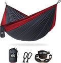 Pro Venture Camping Hammock 500 lb Capacity – Portable Double Hammock with Tree-Friendly Straps and Carabiners, Lightweight for Backpacking, Hiking, Travel, Beach, Backyard