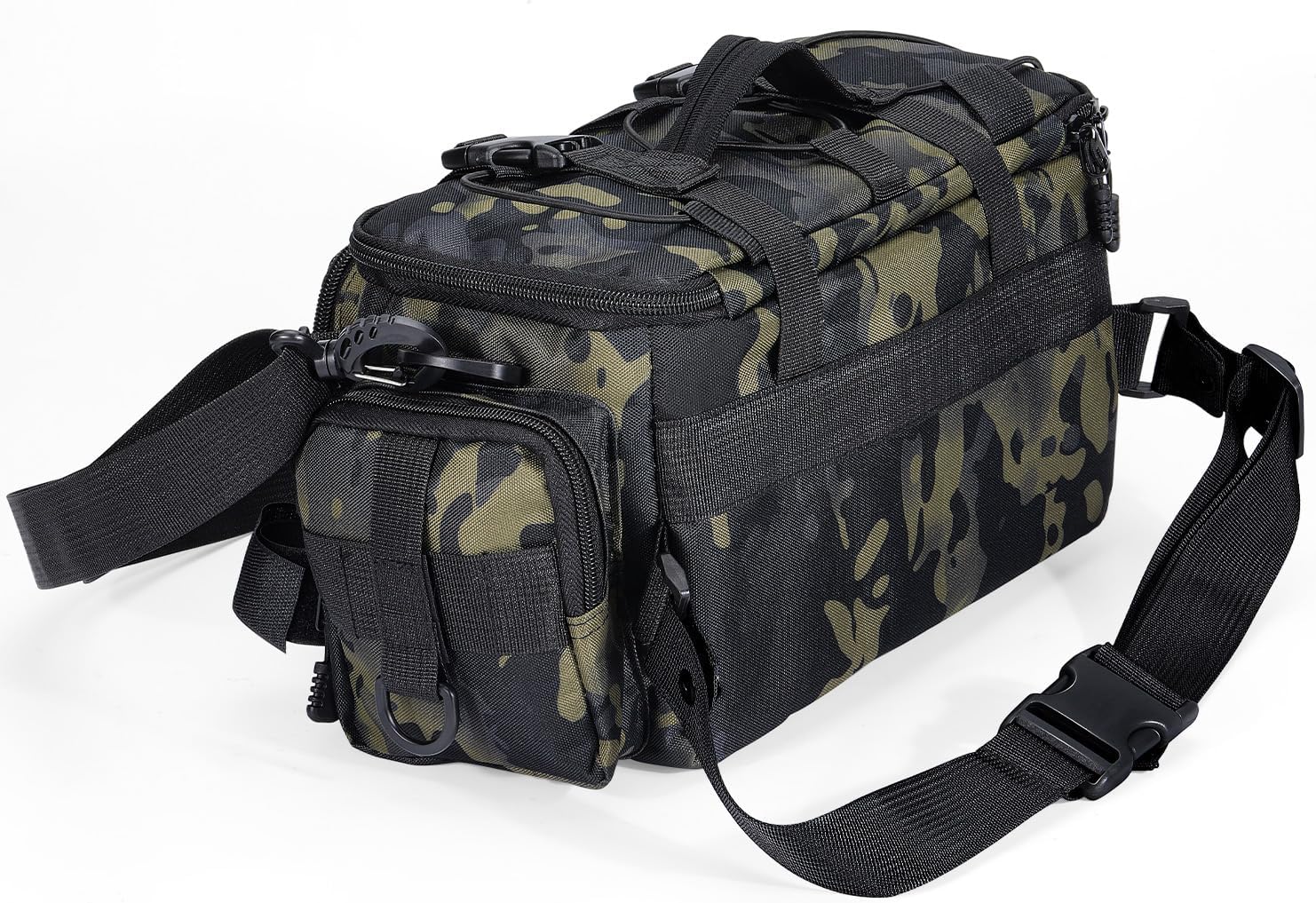 Sougayilang Fishing Tackle Bags with 3600 Tackle Tray - Fishing Tackle Storage Bags for Saltwater or Freshwater Fishing Gear - Padded Shoulder Strap - Tackle Box Bag Fishing Bag(Green)