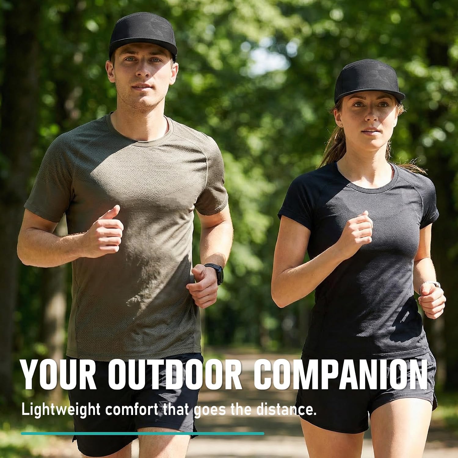 AOPREL Flat Brim Baseball Cap for Men Adjustable Water-Resistant Performance Hat with Breathable Laser Perforated