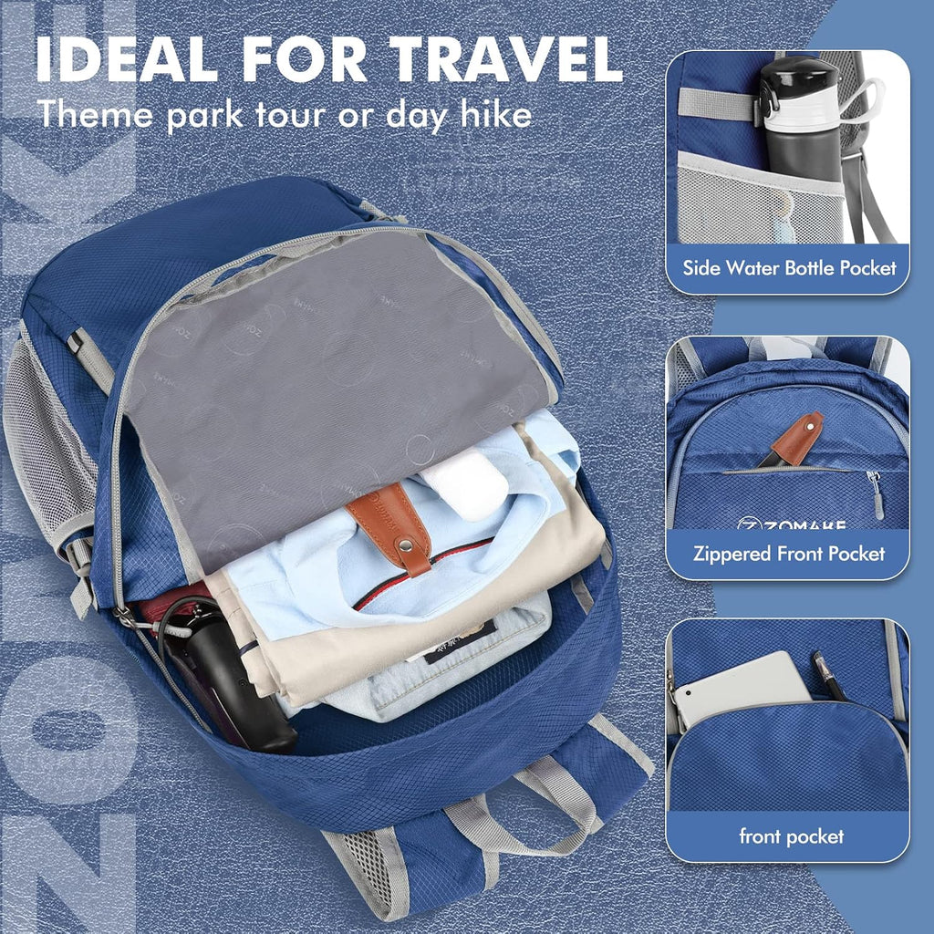 ZOMAKE Lightweight Packable Backpack 30L, Foldable Travel Hiking Daypack