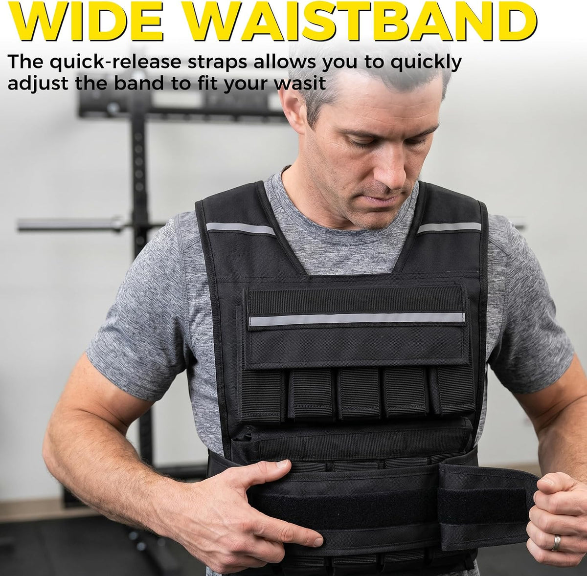 F2C Adjustable Weighted Vest 30lb / 40lb / 60lb, Removable Sandbag Weight Vest for Men Women, Running Walking Rucking, Strength & Fitness Training Vest with Reflective Strips