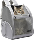 Pet Backpack Carrier ，Large Cat Carrier Backpack Up to 20 Lbs with Breathable Mesh, for Medium Large Cats or Small Dogs, Travel Hiking Camping Backpack (Gray-XL)