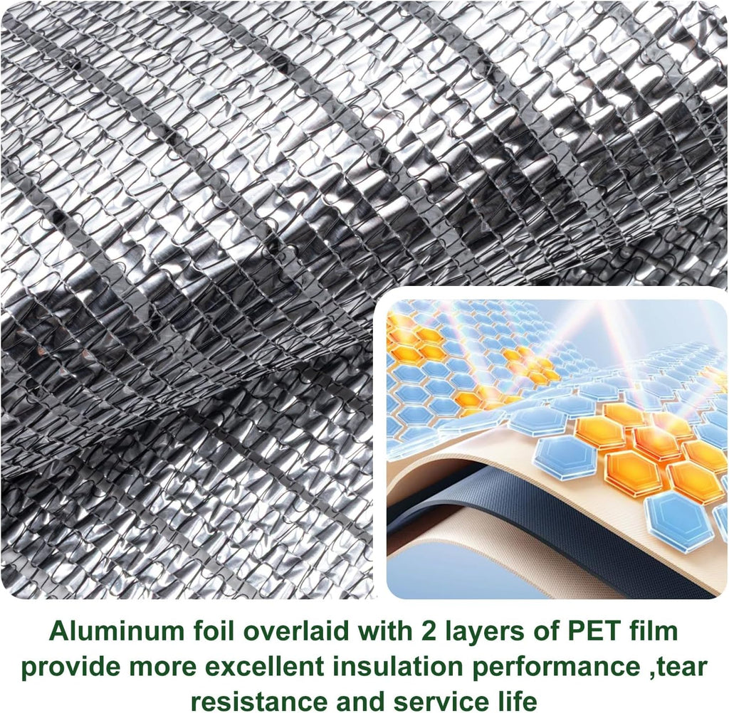 85% Aluminet Shade Cloth, 8x10 FT Heat Reflective Tarp for Blocking Sun