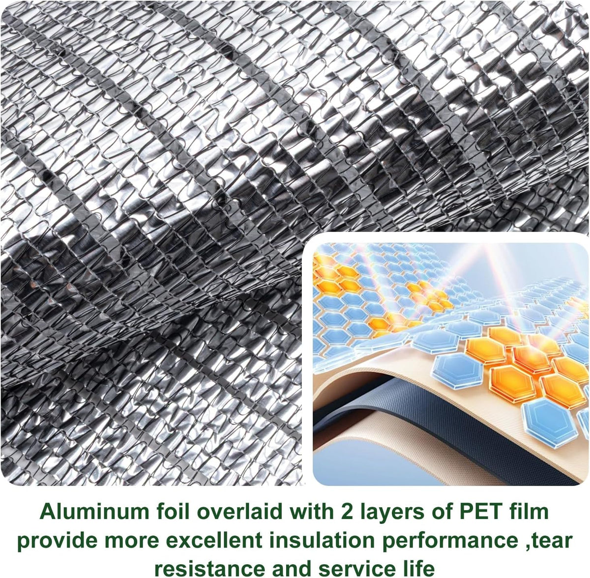 85% Aluminet Shade Cloth, 8x10 FT Heat Reflective Tarp for Blocking Sun