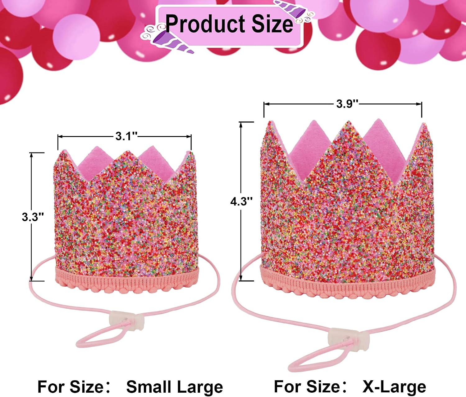 ADOGGYGO Girl Dog Birthday Hat, It's My Birthday Bandana Set, Pink, Small