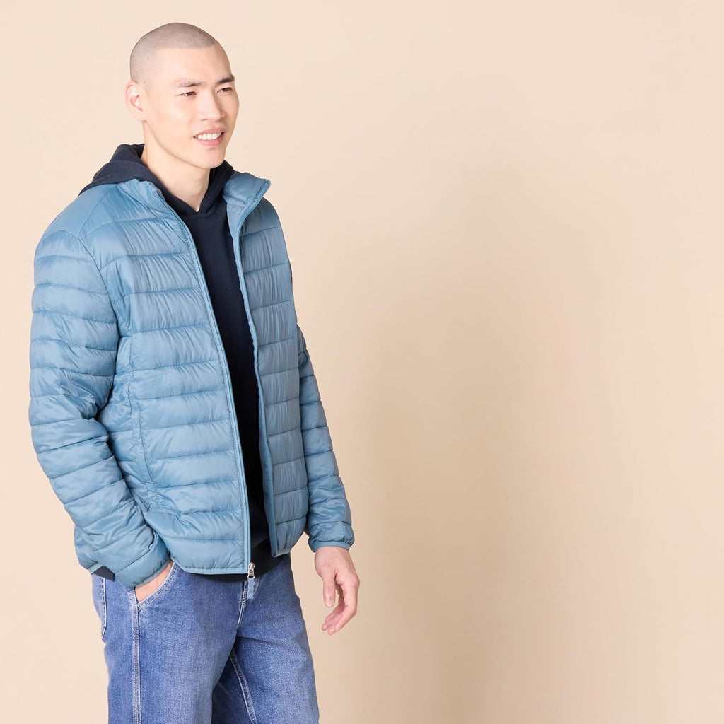 Amazon Essentials Men's Packable Lightweight Water-Resistant Puffer Jacket (Available in Big & Tall)