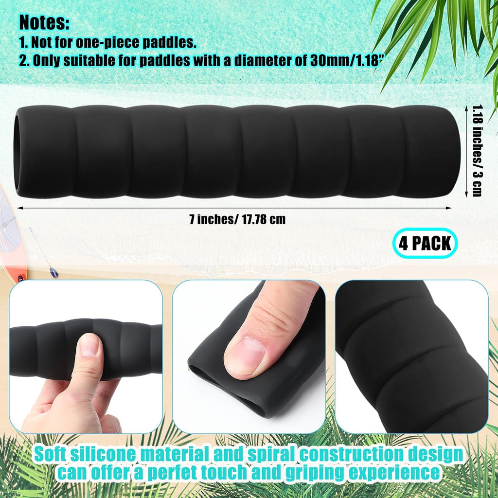 Seenelling 4 Pcs Kayak Paddle Grips Non Slip Silicone Wraps