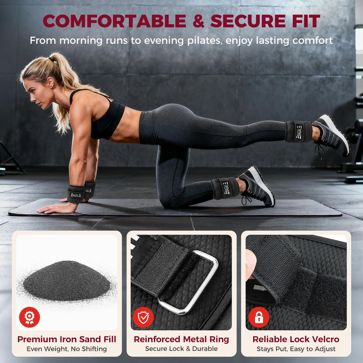 BAGAIL Ankle Wrist Weights for Women & Men, A Pair of 1/2/4/6/8/10 lbs