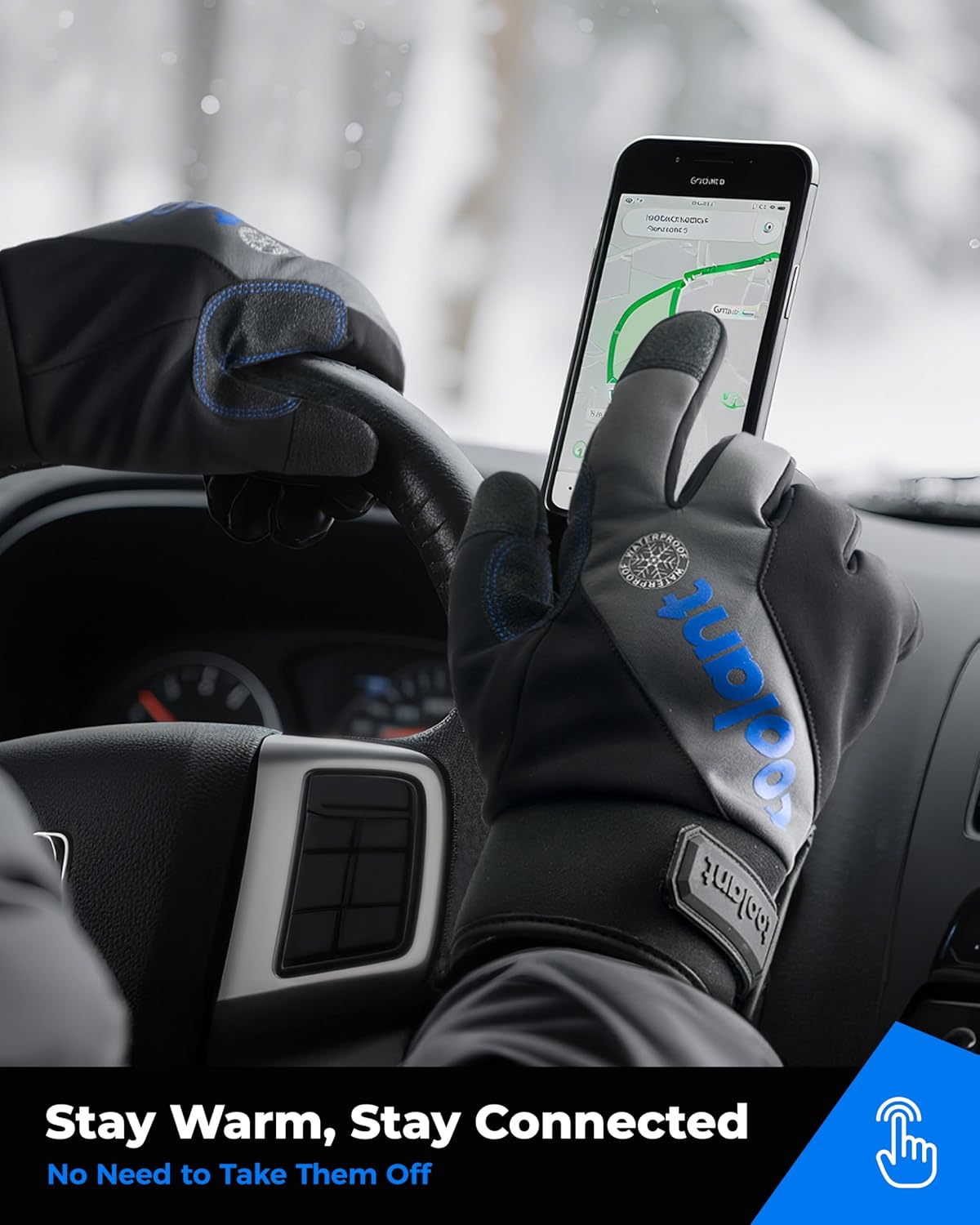 toolant Winter Work Gloves for Men, Insulated Waterproof Work Gloves with Reinforced Palm for Cold Weather Protection