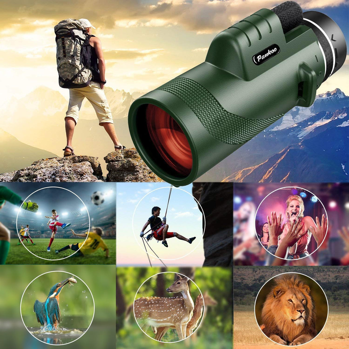 40X60 Monocular Telescope, High Power Monocular for Adults with Phone Adapter & Tripod & Hand Strap, Equipped with BAK4 Prism for Bird Watching