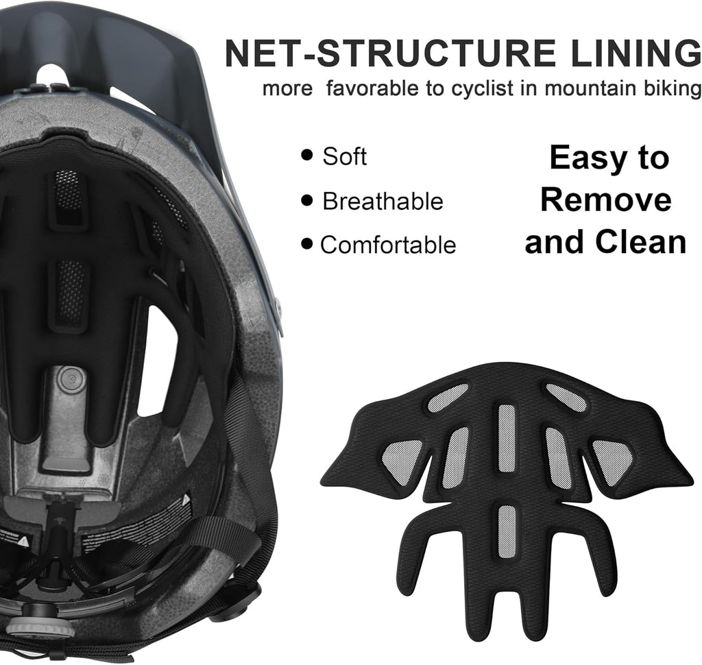 Mountain Bike Helmet Adult Men Women - Ultra Comfort, Super Lightweight Bicycle Helmets, MTB Cycling Gear Biking Accessories with Adjustable Fit & Removable Sun Visor