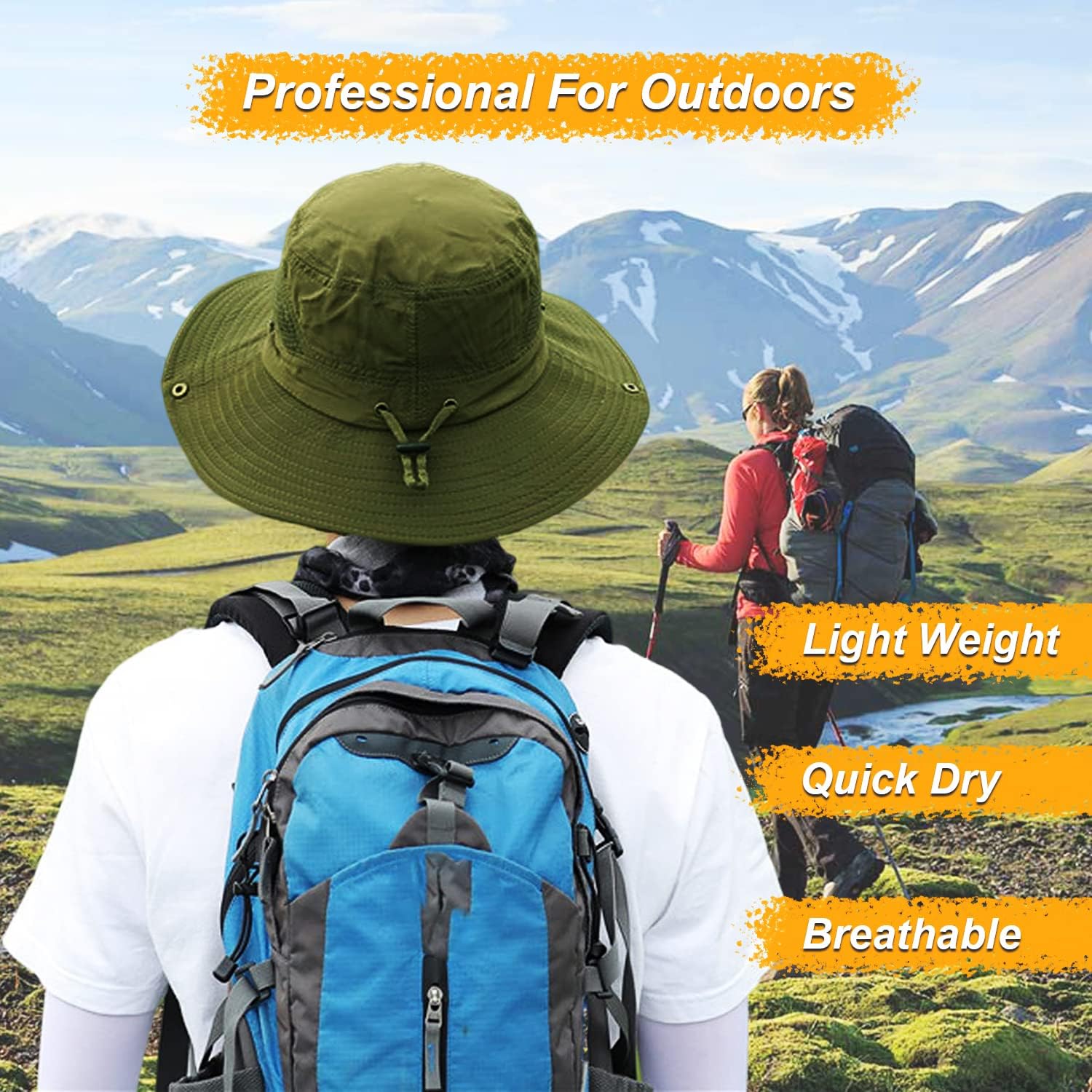 HUAMULAN Wide Brim Sun Hat for Women Men Summer UV Protection Bucket Hats
