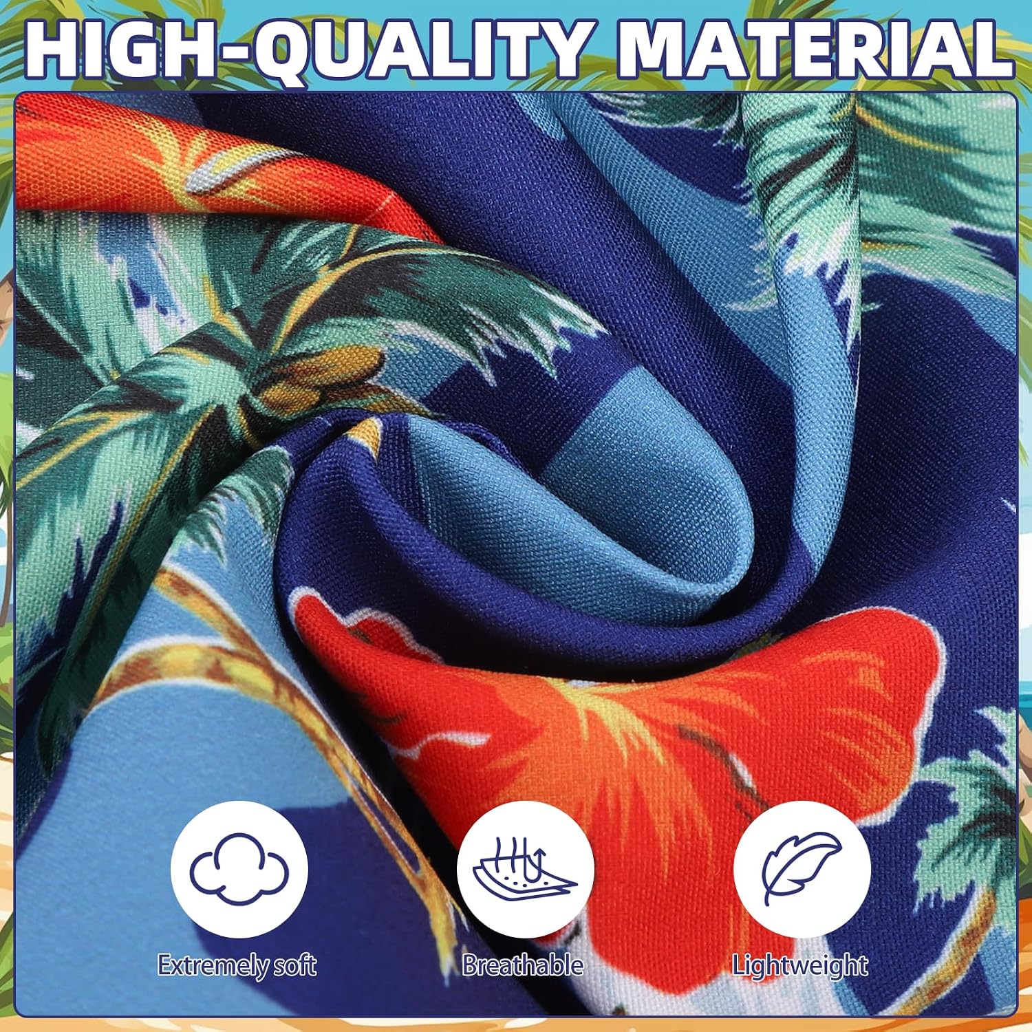 KOOLTAIL Dog Hawaiian Shirt, Dog Summer Clothes with Leash D-Ring for Medium Large Dogs, Floral Cool Beach Puppy Shirts with Sun Protection,Breathable Soft Pet Outfit Indoor&Outdoor Boy&Girl, Blue L