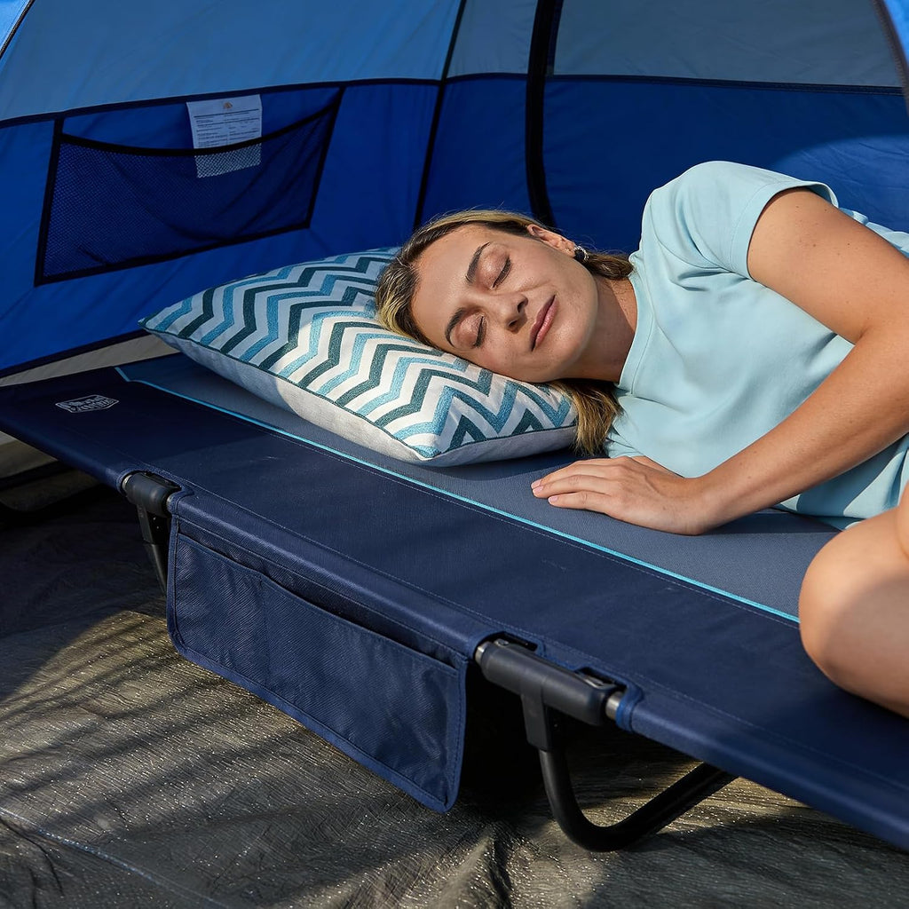TIMBER RIDGE 20-Second Quick Set-Up Camping Cot, Aluminum Folding Cot