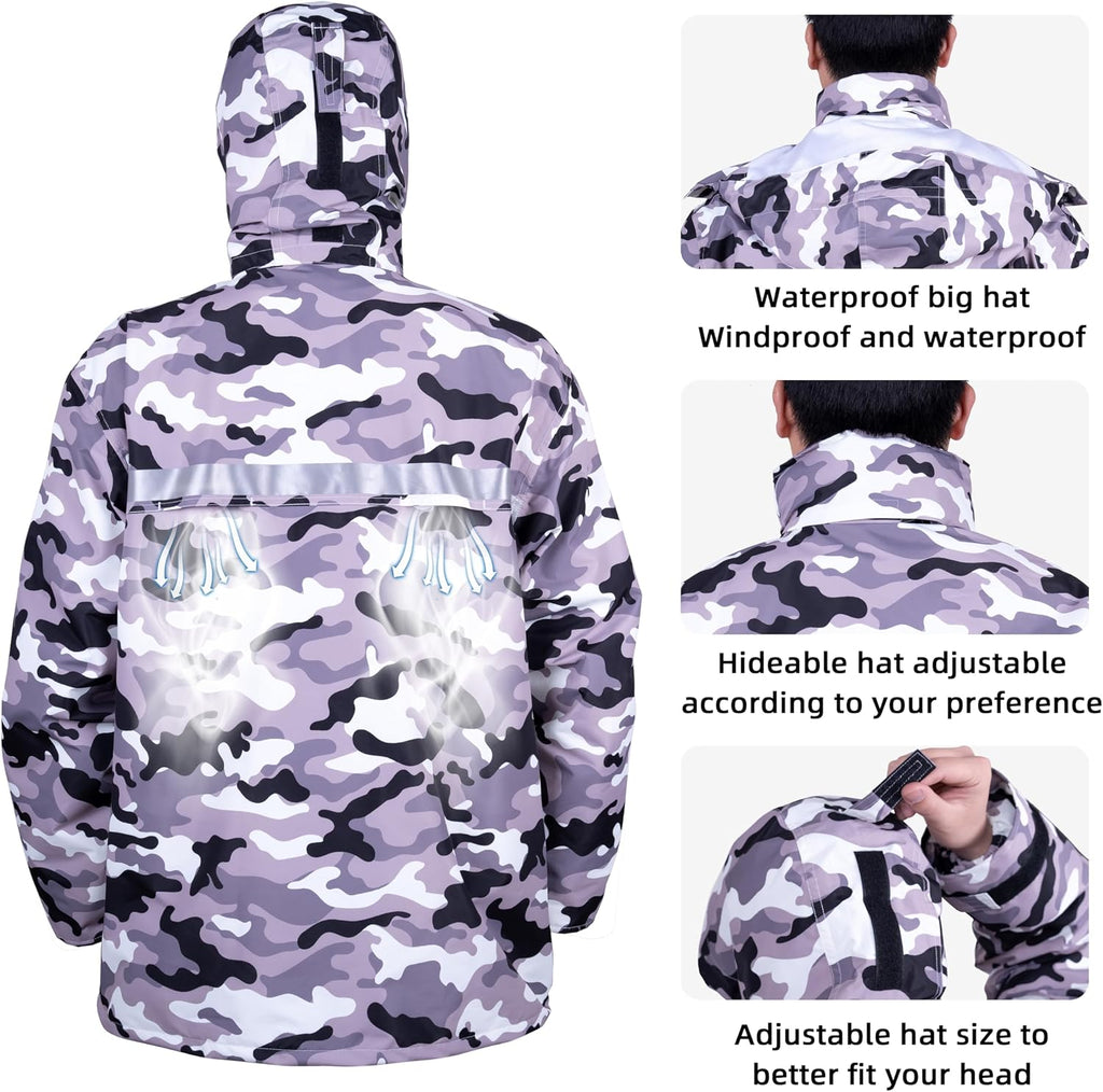 Coralrain Rain Suit Safety Waterproof Rain Jacket and Trouser Suit Raincoat With Hood lining For Men Women Adults Breathable
